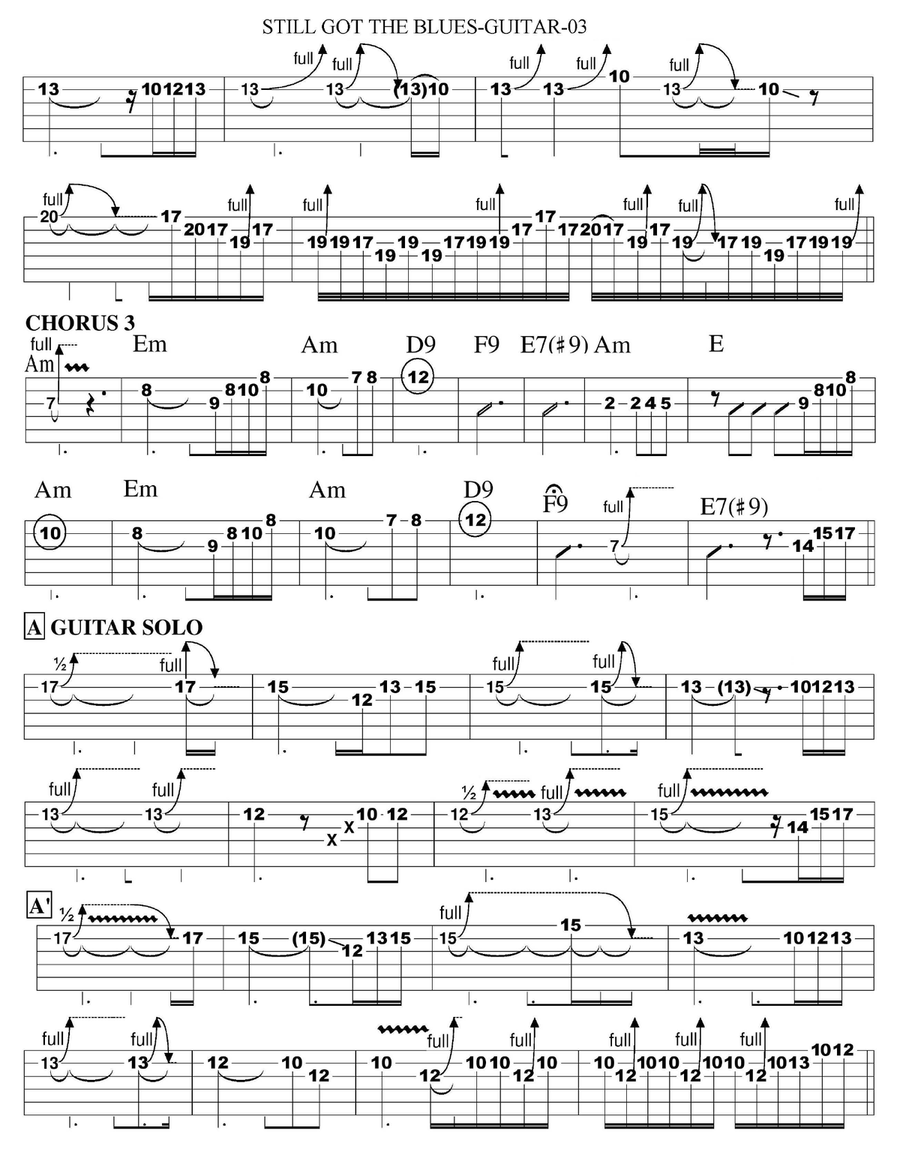 Still Got The Blues Electric Guitar scores gallery preview page 3