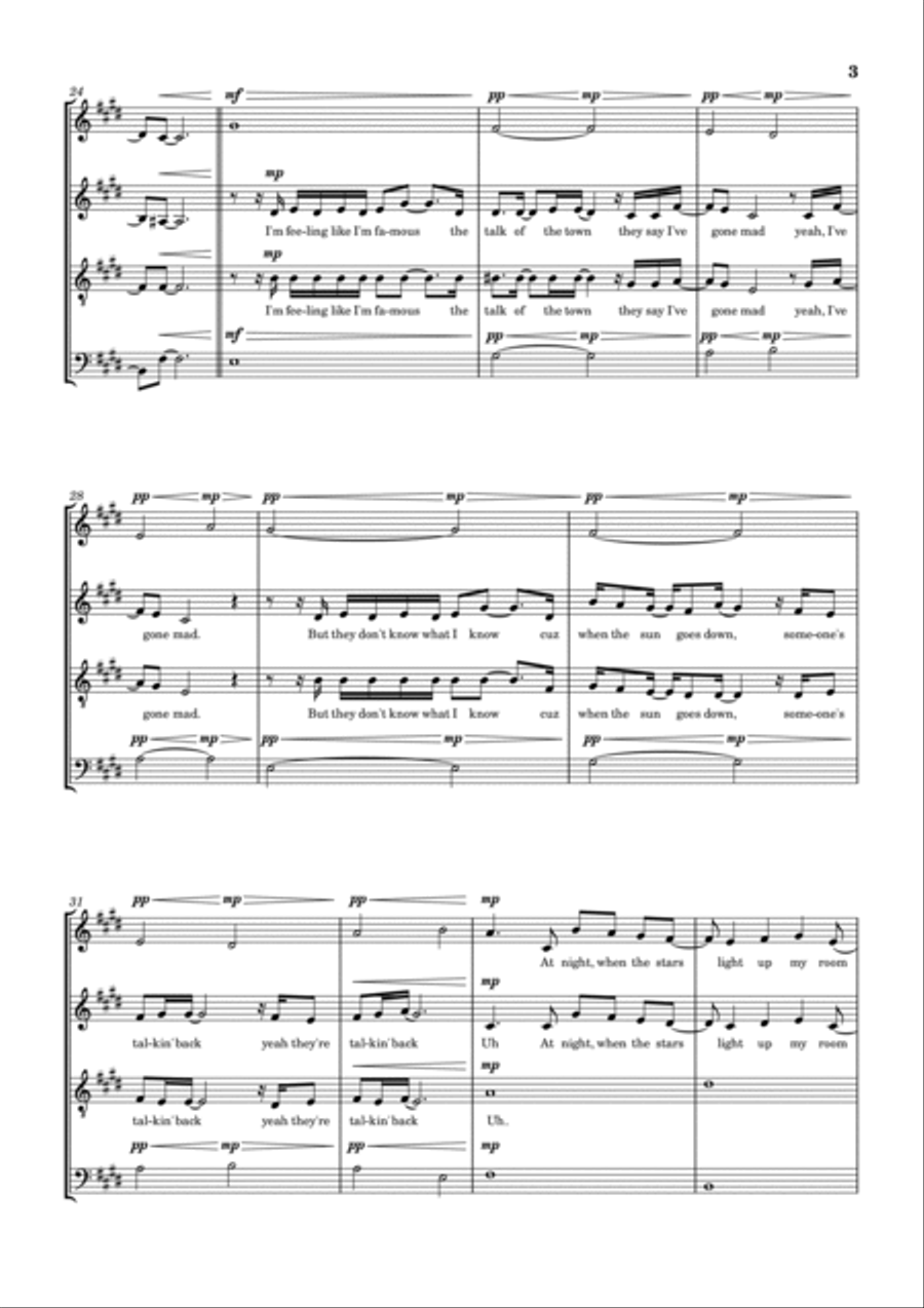 Talking To The Moon 4-Part scores gallery preview page 3