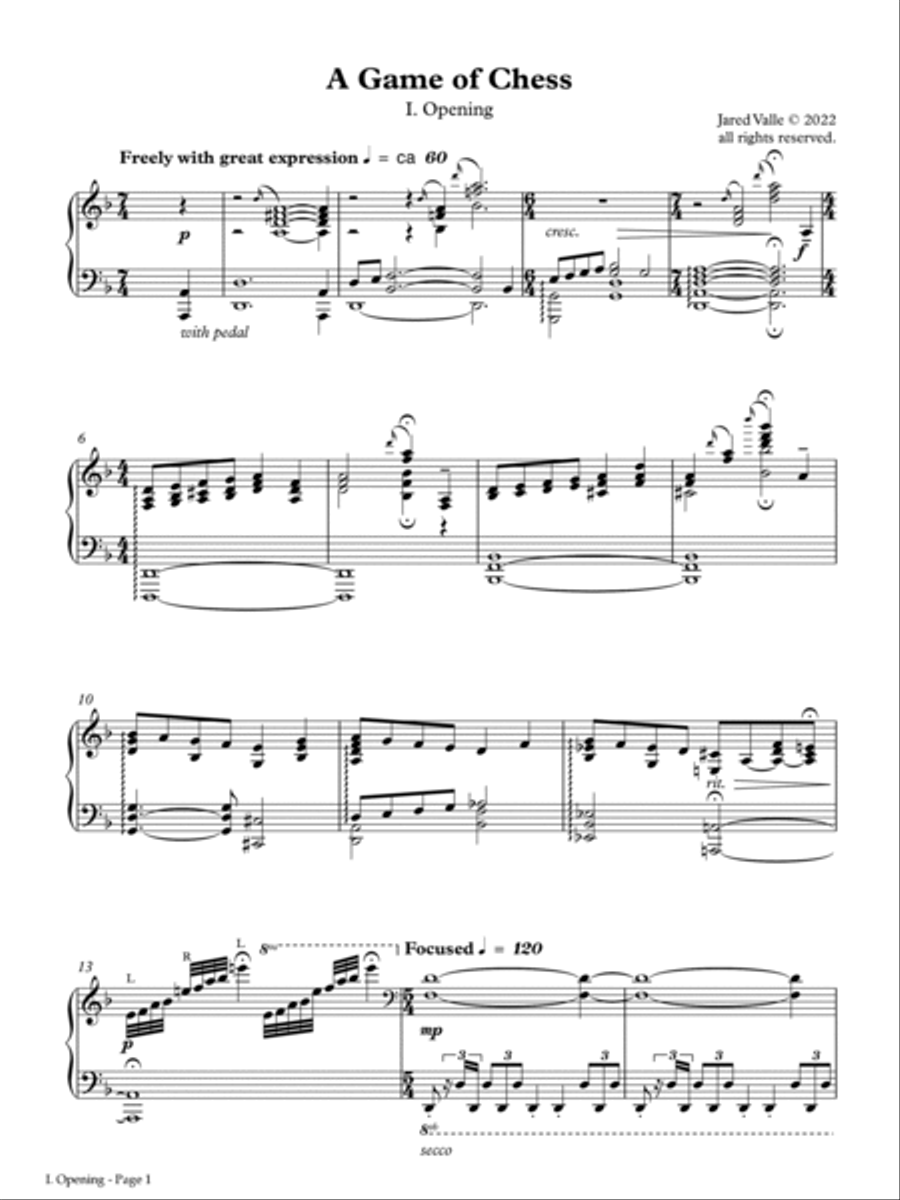 A game of chess Piano Solo scores gallery preview page 4