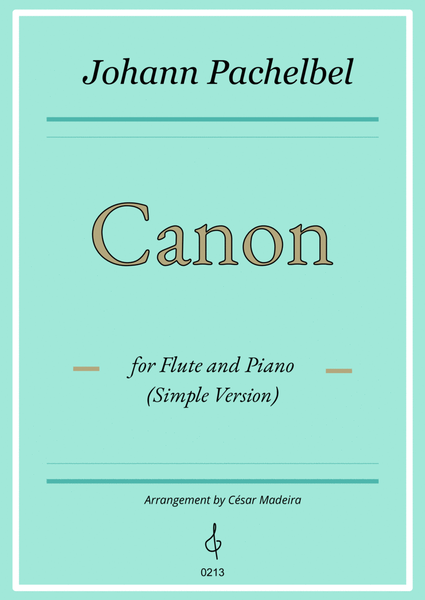 Pachelbel's Canon in D - Flute and Piano - Simple Version (Full Score) image number null