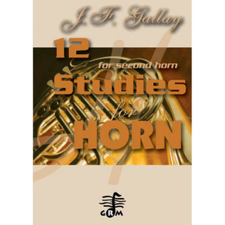 Book cover for 12 studies for horn