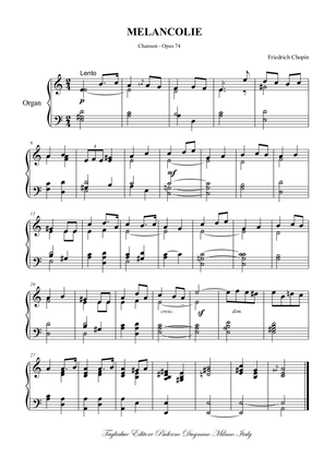 Chopin, MELANCOLIE, OP. 74, Chanson