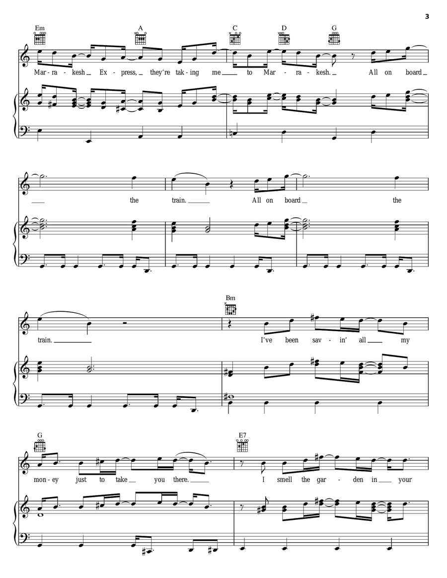 Marrakesh Express Piano, Vocal, Guitar scores gallery preview page 3