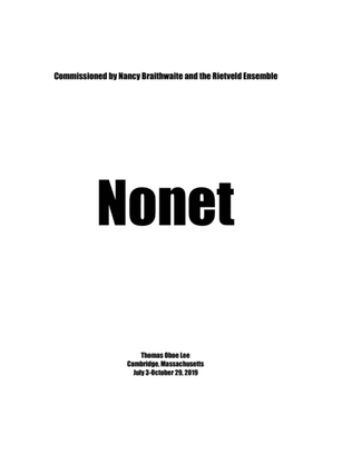 Nonet (2019) for chamber ensemble