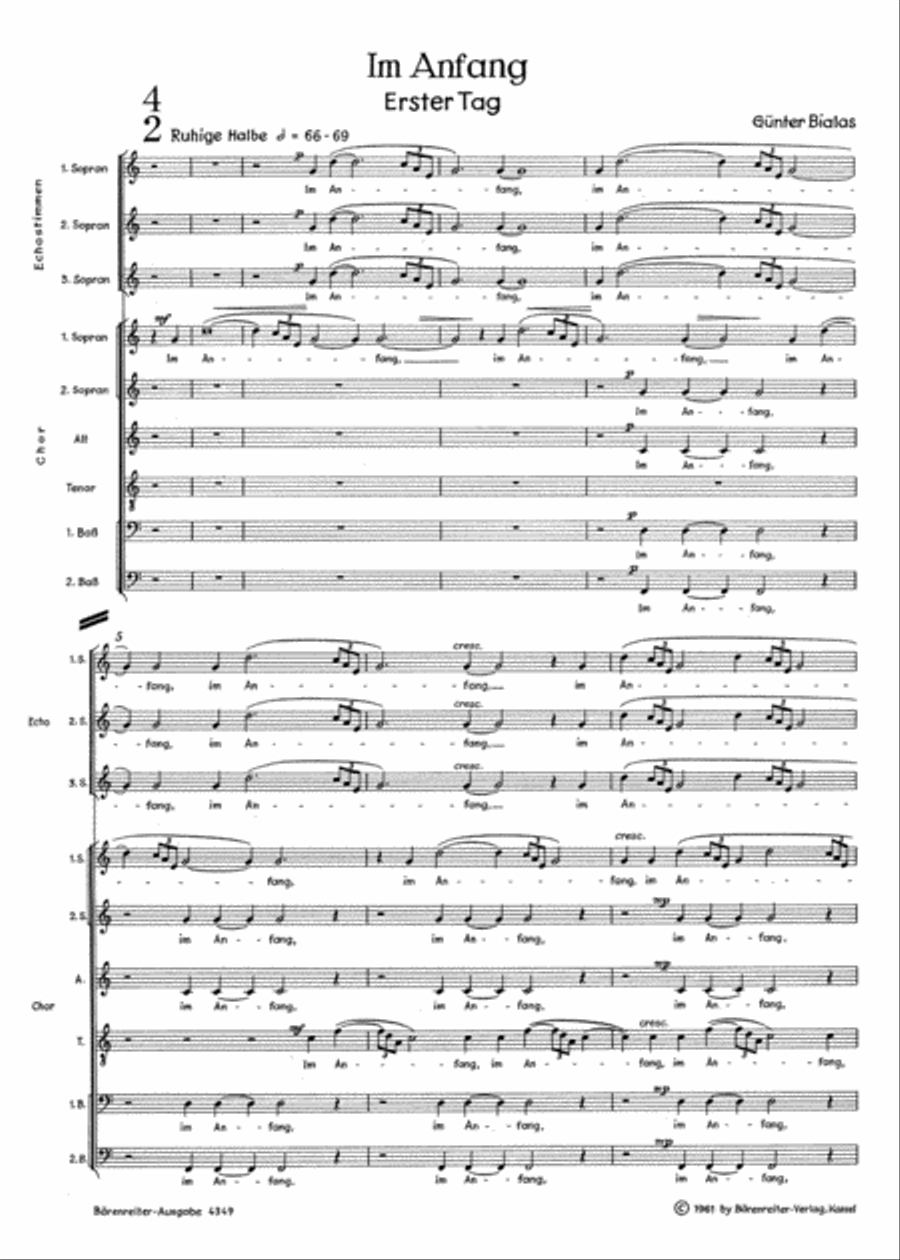 Im Anfang (1961) SSATBB scores gallery preview page 2
