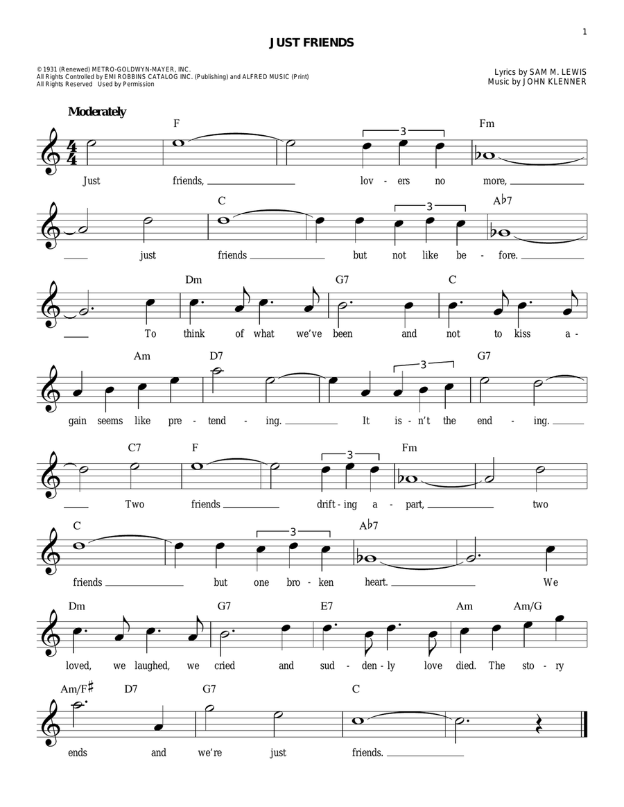 Just Friends Just Friends Piano scores gallery preview page 1