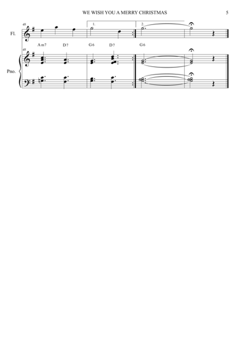 We Wish You A Merry Christmas - Jazz Version Duets Series - Score and Parts ( Flute & Piano) image number null