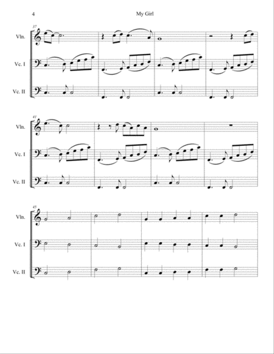 My Girl String Trio scores gallery preview page 4