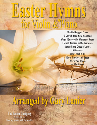 Book cover for EASTER HYMNS for Violin and Piano, Top 10 Most Popular Easter Hymns (Score and Parts included)