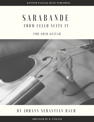 Book cover for Sarabande from BWV1010 (for Solo Guitar)