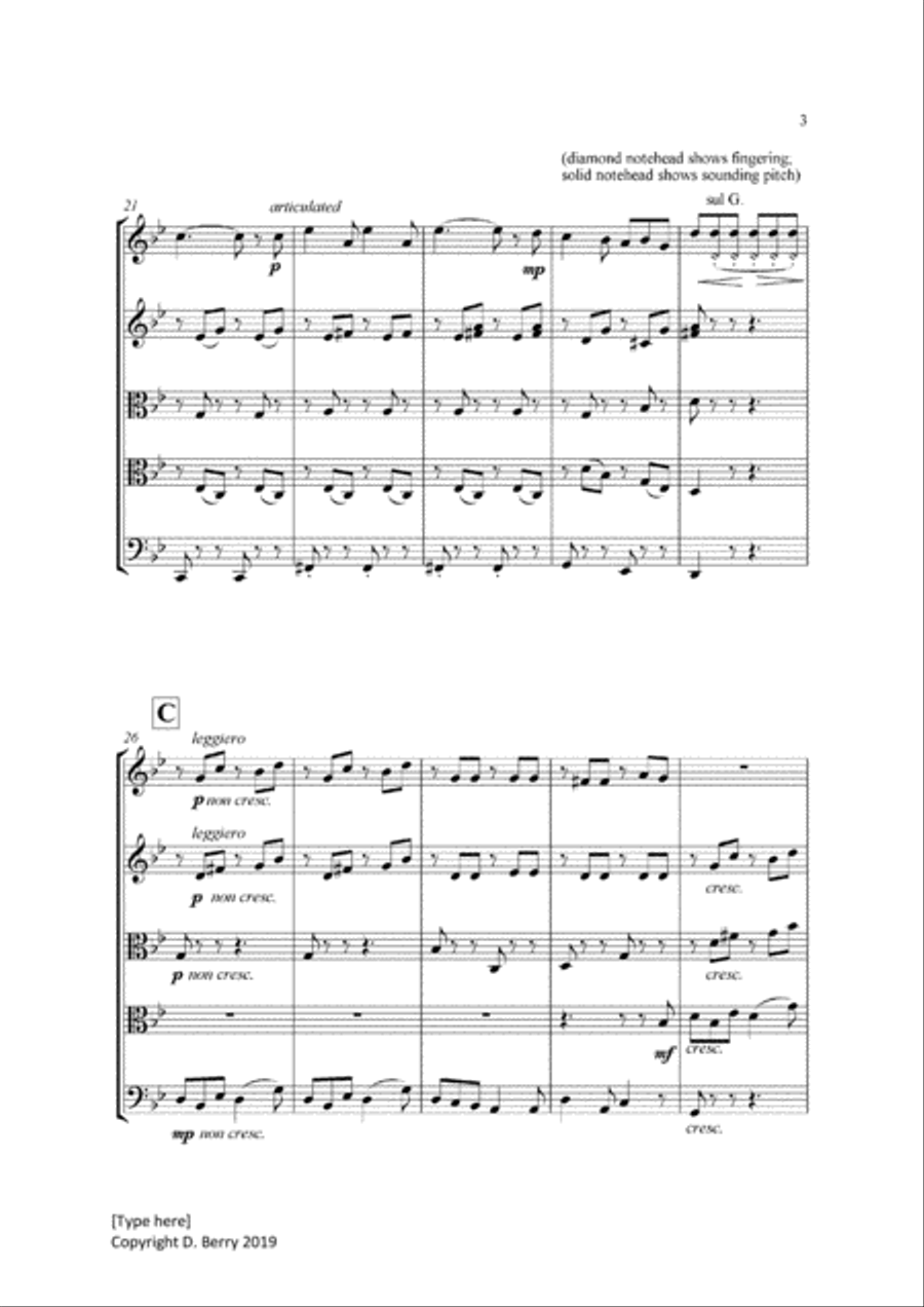 Venetian Gondola Song (String Quintet) String Quintet scores gallery preview page 4