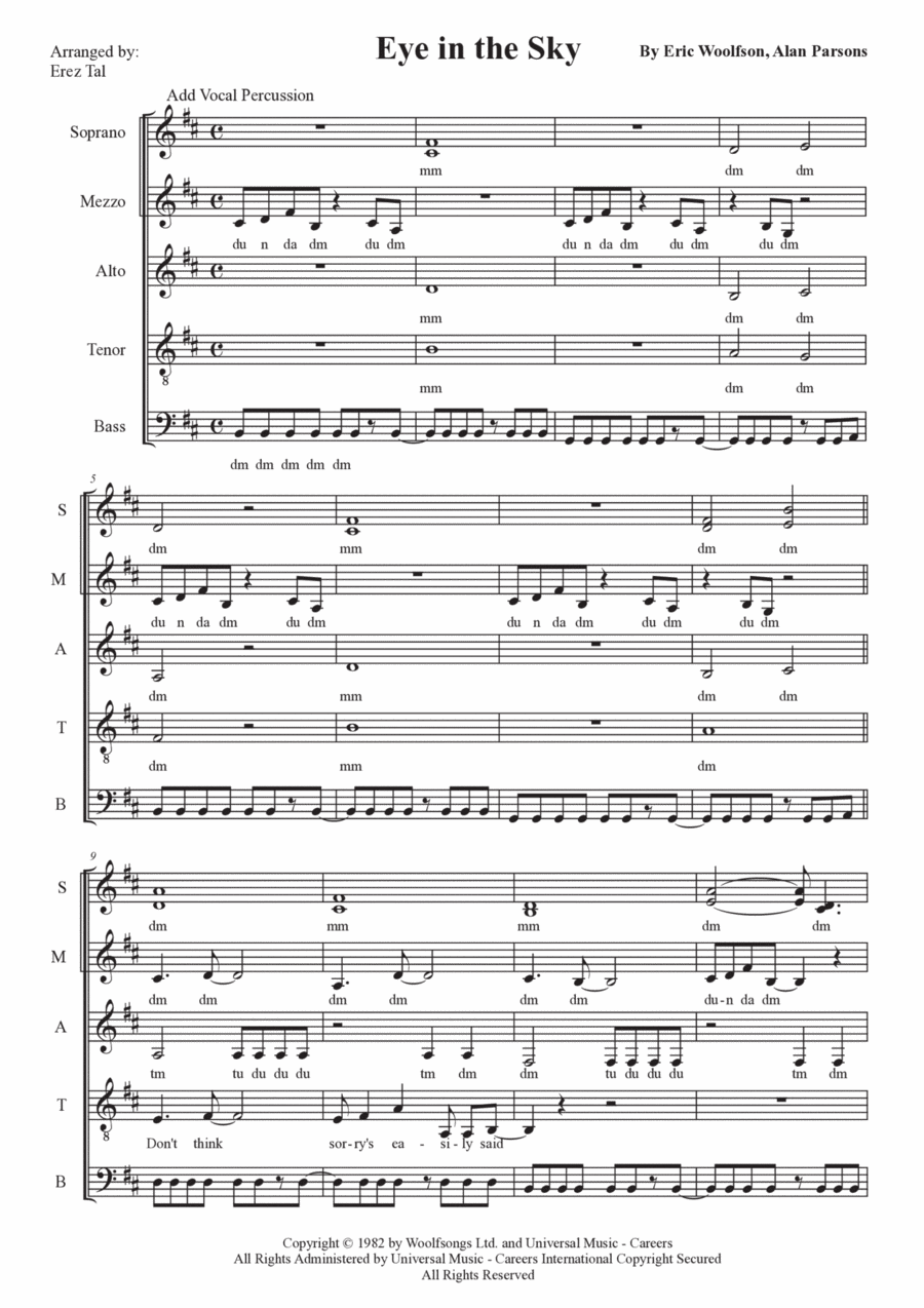 Eye In The Sky A Cappella scores gallery preview page 1