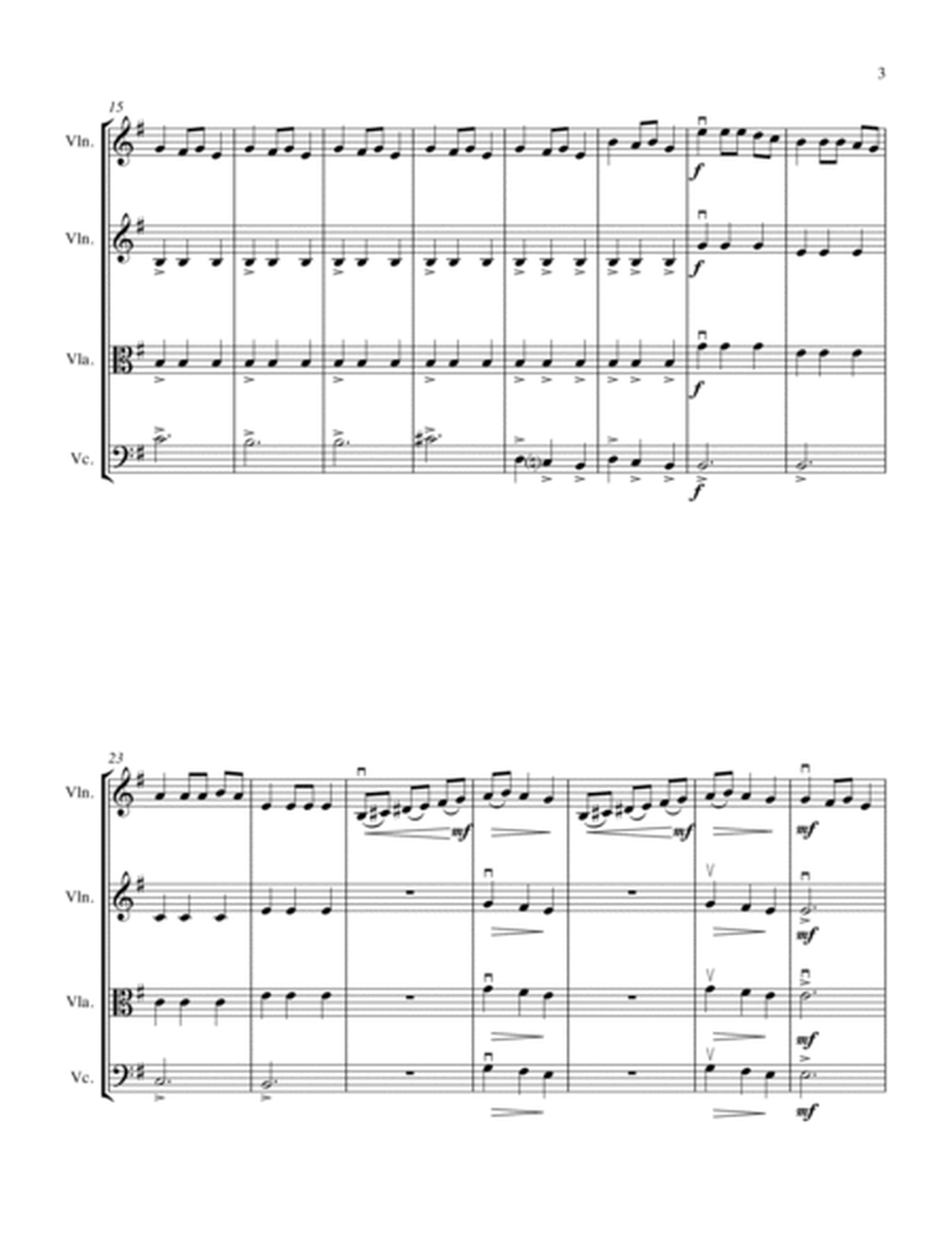 UKRAINIAN BELL CAROL (Carol of the Bells) String Trio, Easy/Beginner for 2 violins and cello or viol image number null