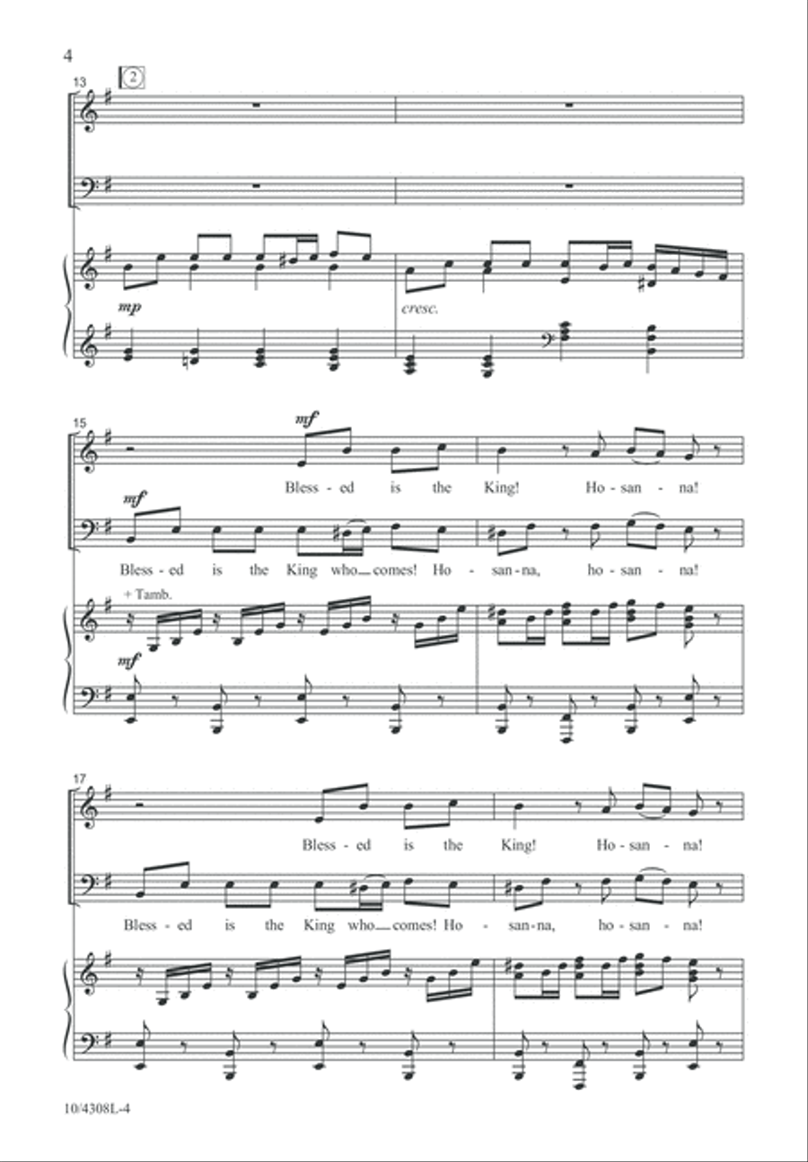Blessed Is the King! Hosanna! 4-Part scores gallery preview page 4