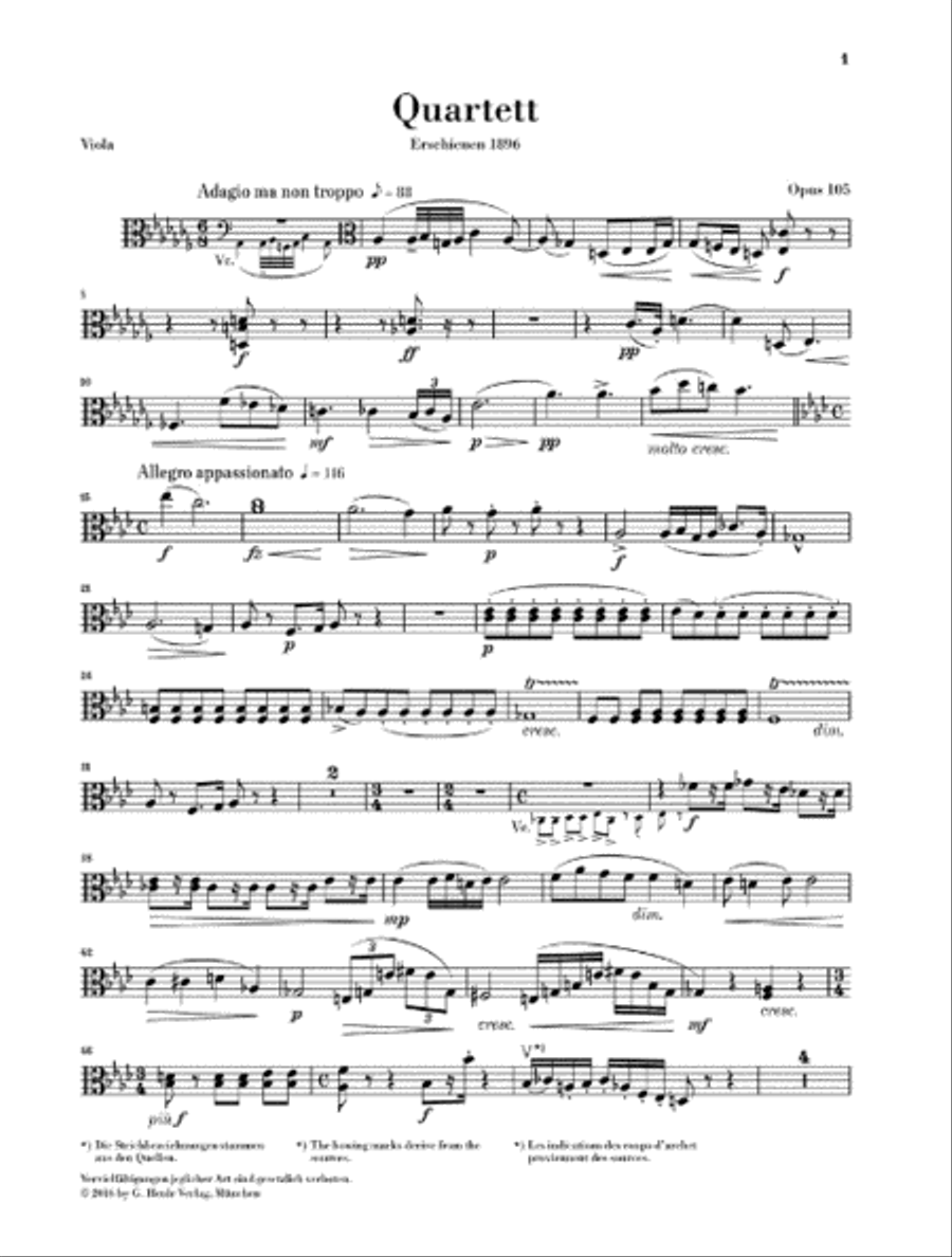 String Quartet A-flat Major Op. 105 String Quartet scores gallery preview page 4