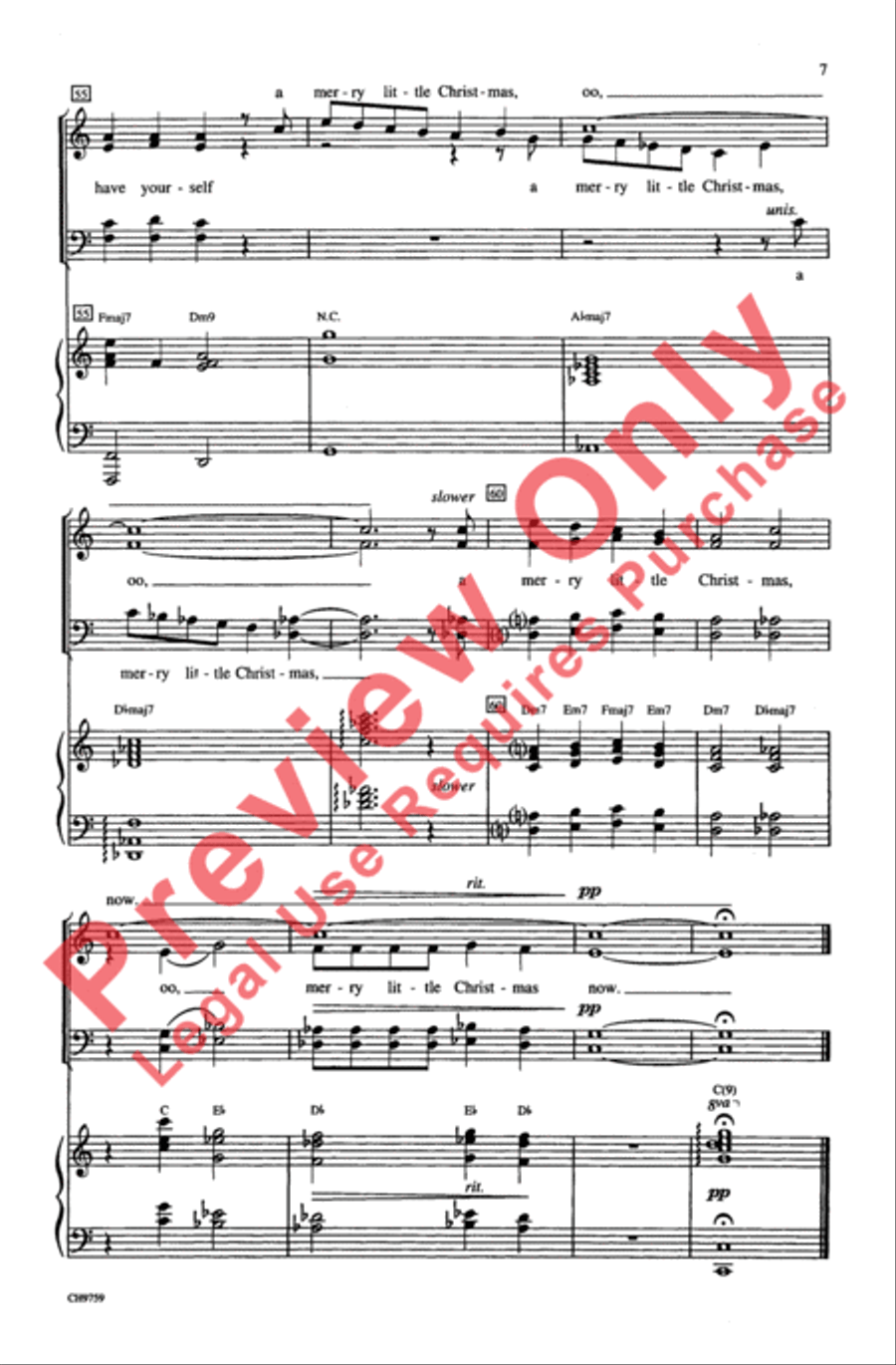 Have Yourself a Merry Little Christmas 4-Part scores gallery preview page 7