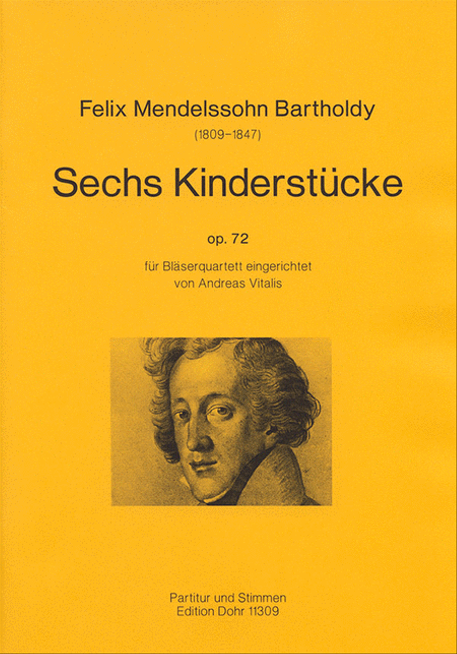 Sechs Kinderstücke op. 72 (für Bläserquartett (Flöte, Klarinette, Horn, Fagott)) Woodwind Quartet scores gallery preview page 1