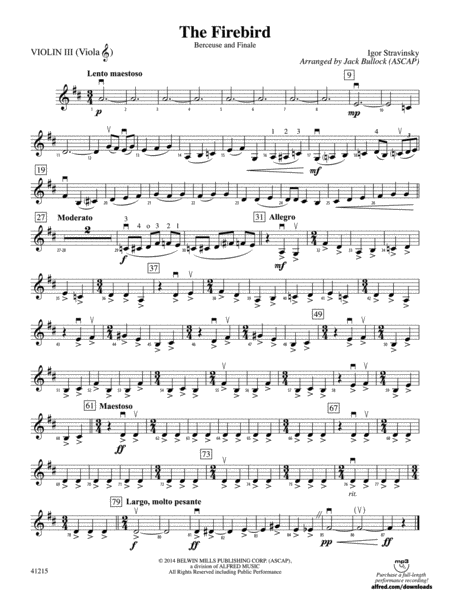The Firebird: 3rd Violin (Viola [TC])