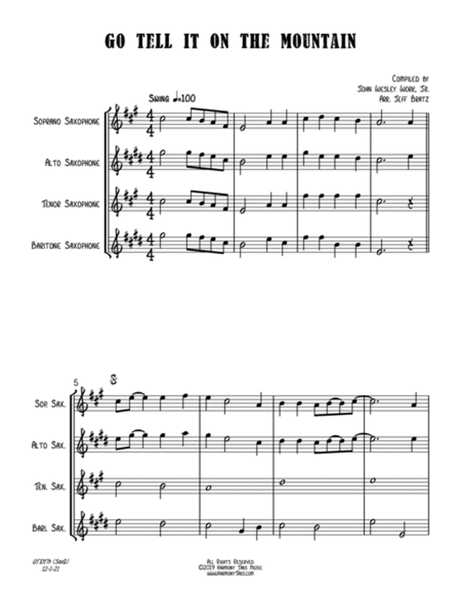 Go Tell It On The Mountain (SATB Sax Quartet) image number null