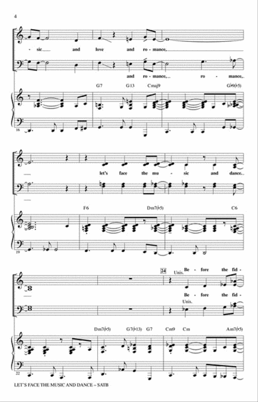 Let's Face the Music and Dance 4-Part scores gallery preview page 3