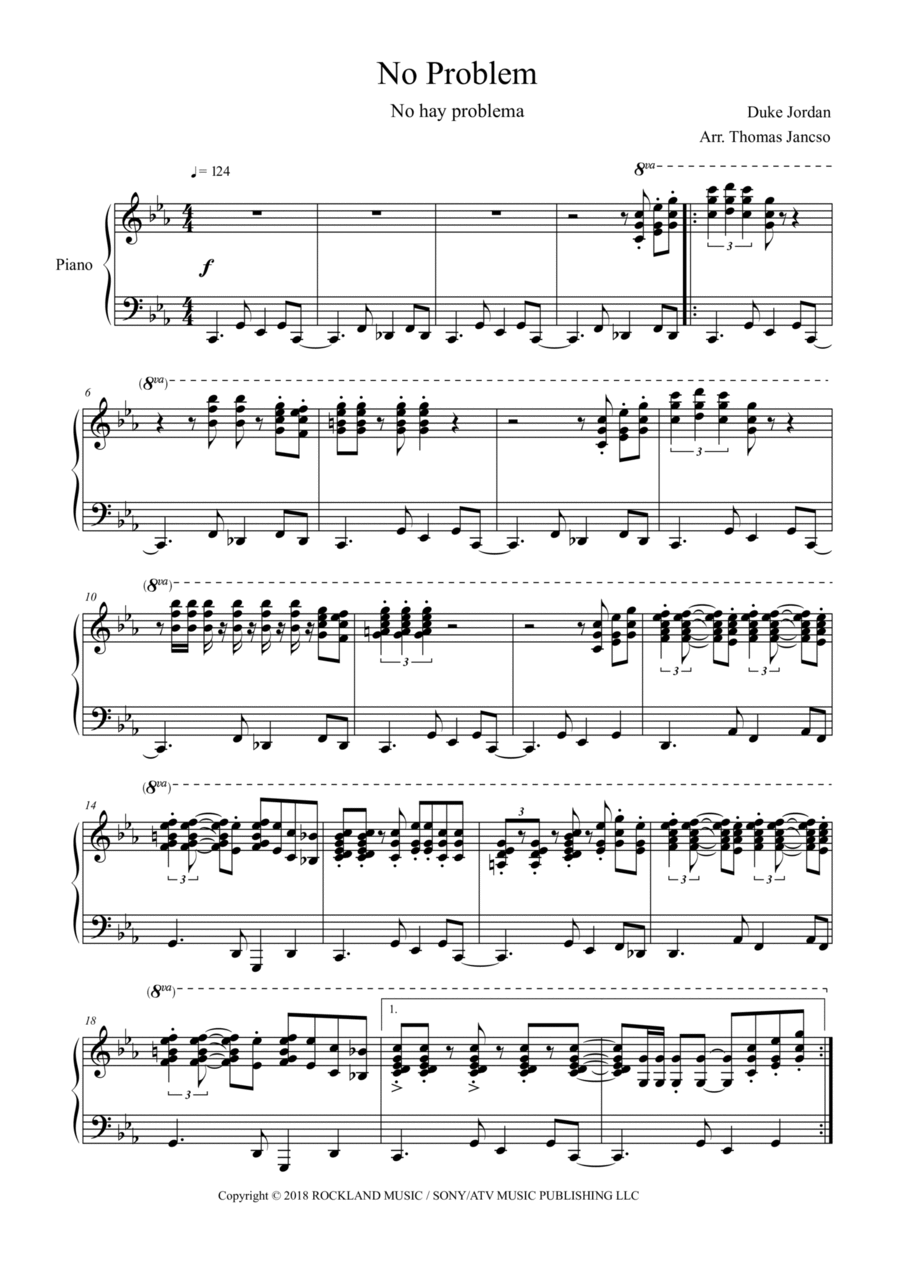 No Problem Piano Solo scores gallery preview page 1