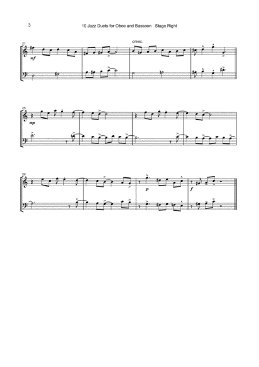 10 Jazz Duets for Oboe and Bassoon