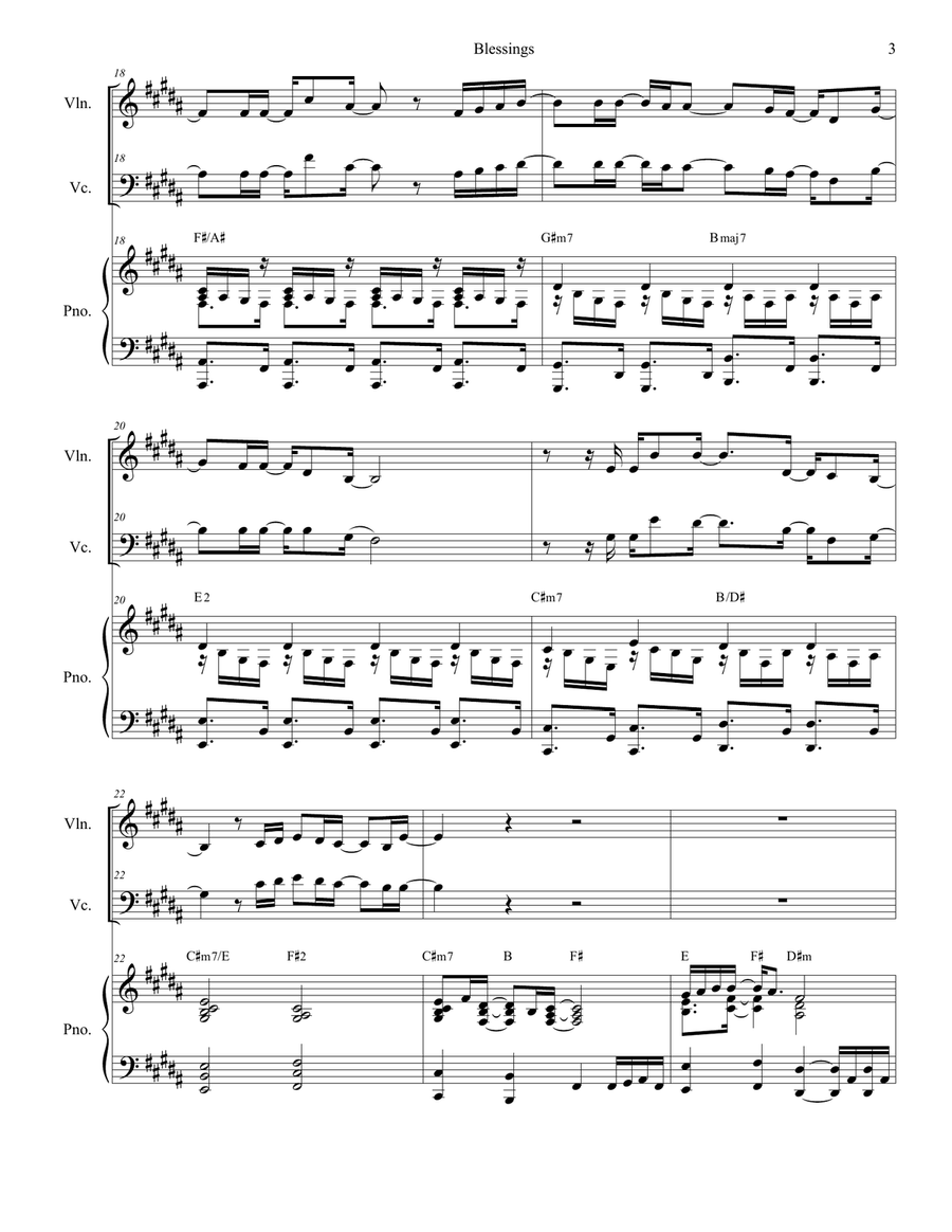Blessings Blessings Piano Trio scores gallery preview page 3