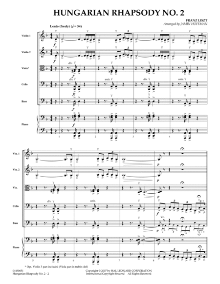 Hungarian Rhapsody No. 2 - Full Score