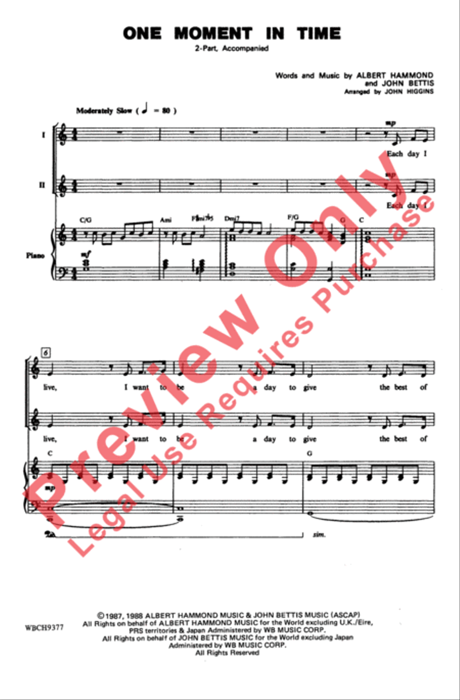 One Moment in Time One Moment in Time 2-Part scores gallery preview page 2