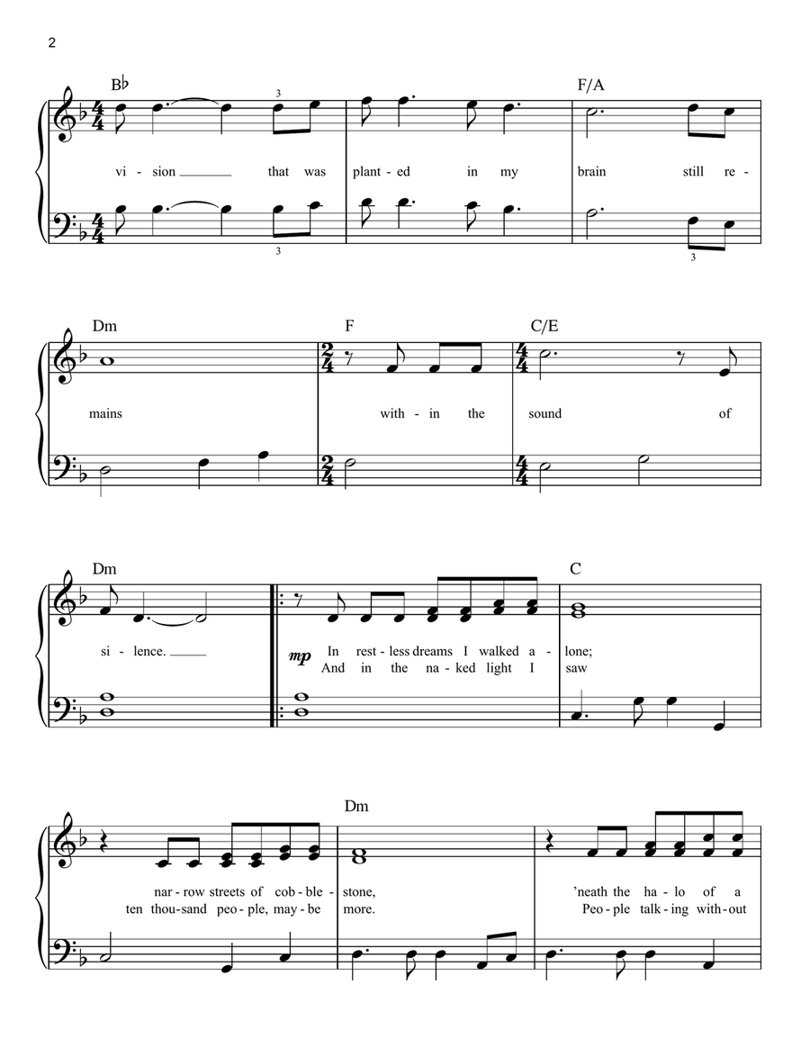 The Sound Of Silence Voice scores gallery preview page 2