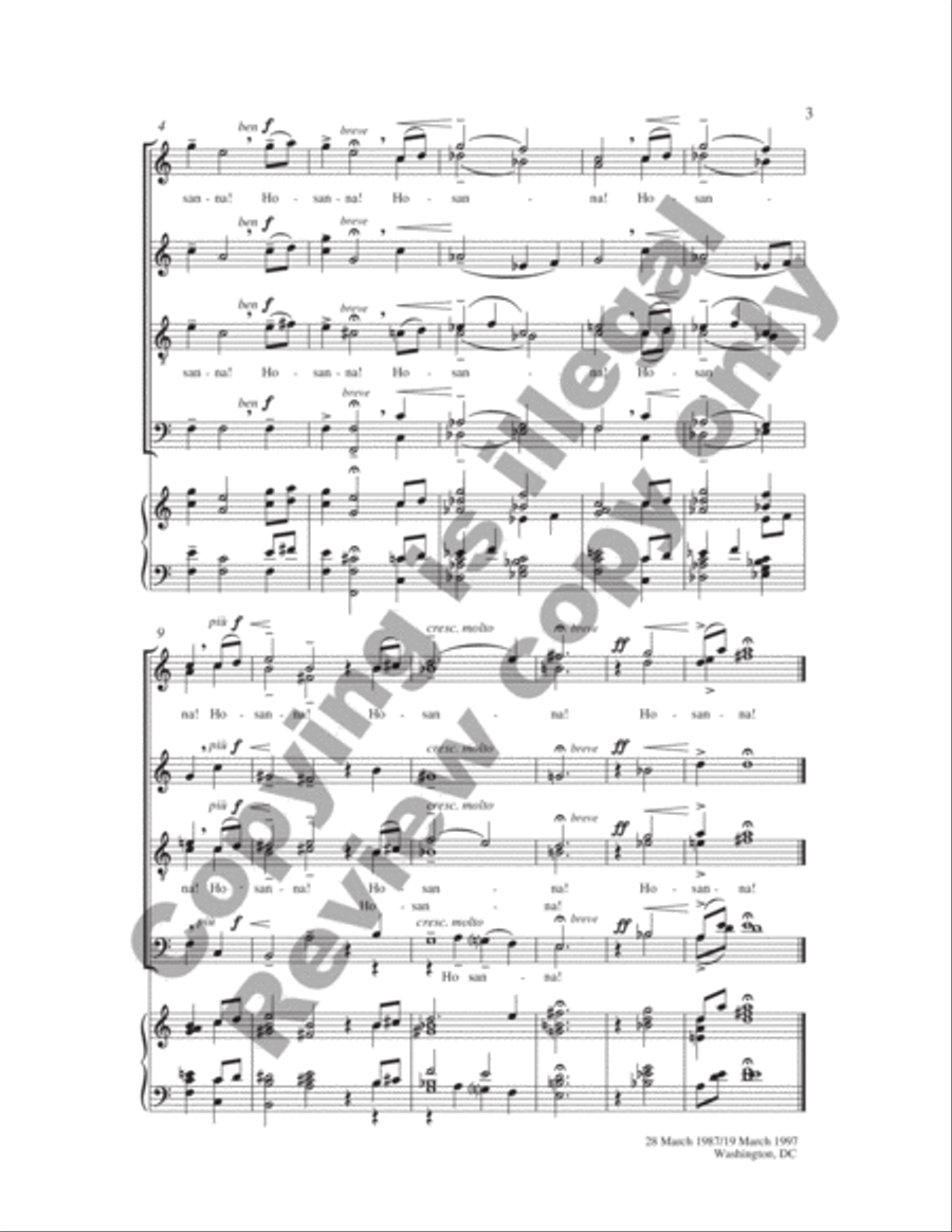 Two Miniatures for Holy Week: 1. An Hosanna Fanfare 2. Faithful Cross 4-Part scores gallery preview page 10
