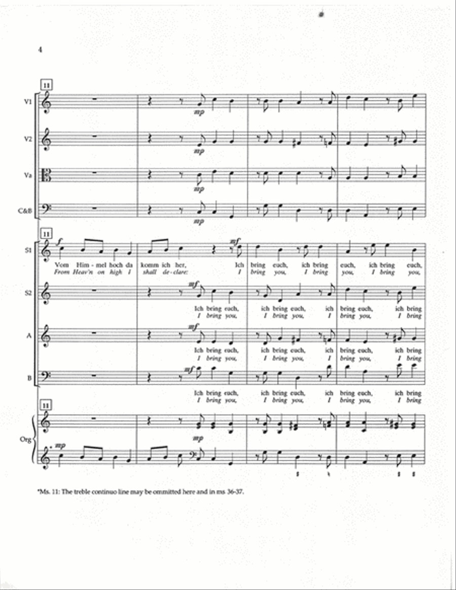 Vom Himmel Hoch (From Heav'n on High) (Full Score and Instrumental Parts) Choir scores gallery preview page 3