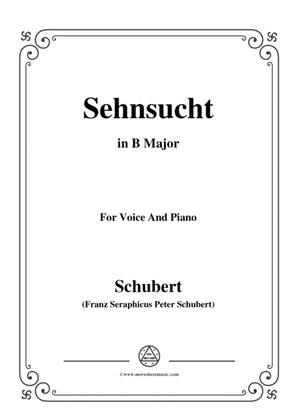 Book cover for Schubert-Sehnsucht,in B Major,Op.8,No.2,for Voice and Piano