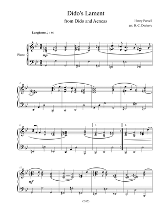 Book cover for Dido's Lament (Piano Solo)