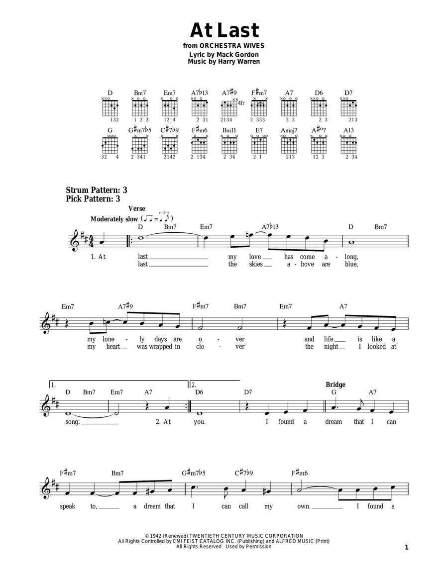 At Last At Last Easy Guitar scores gallery preview page 1