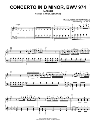 Book cover for Concerto In D Minor, BWV 974 (II: Adagio)