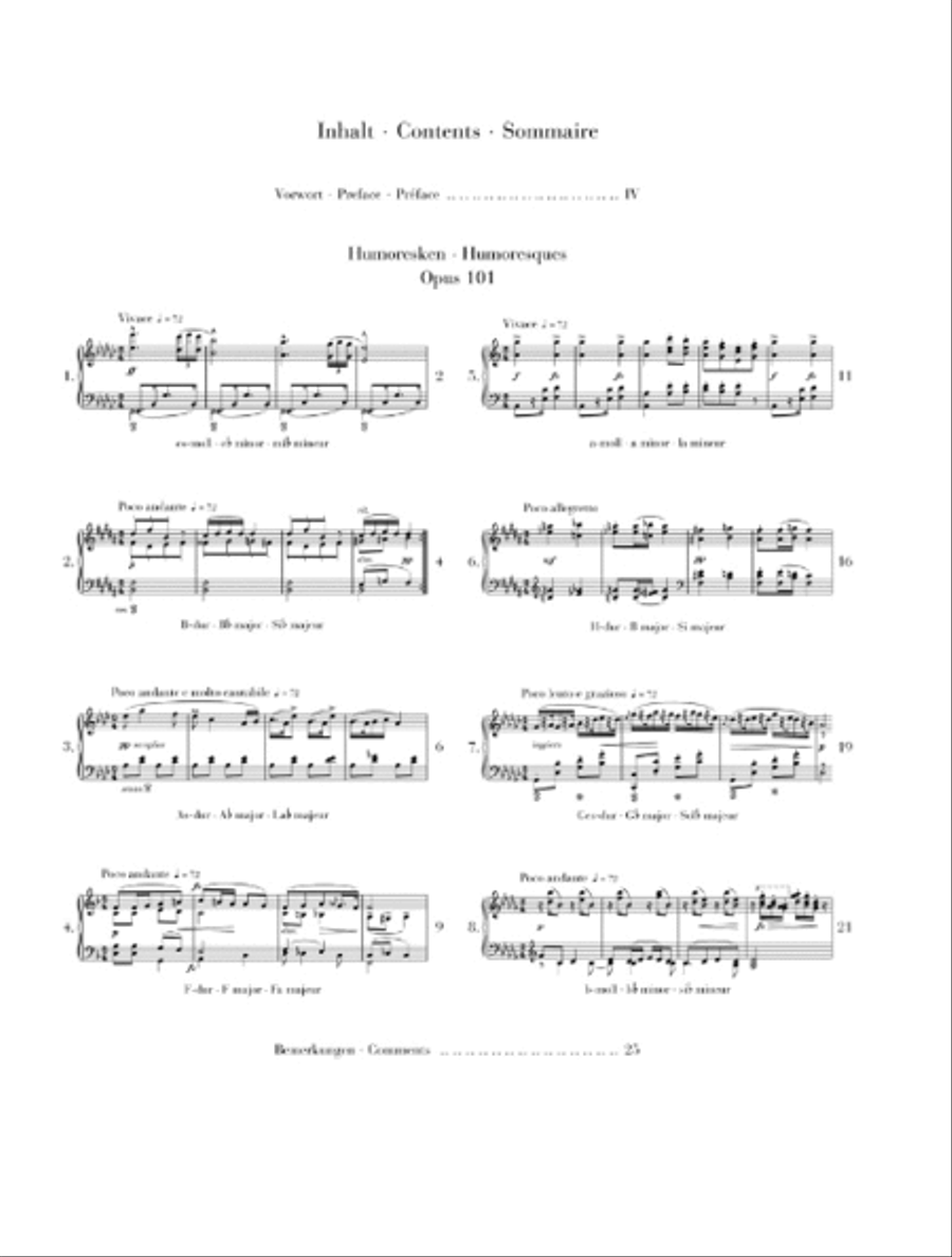 Humoresques Op. 101 Piano Solo scores gallery preview page 2