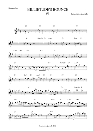 Billietude's Bounce #1 for Soprano Saxophone - Easy Intermediate Blues/Jazz Original Etude
