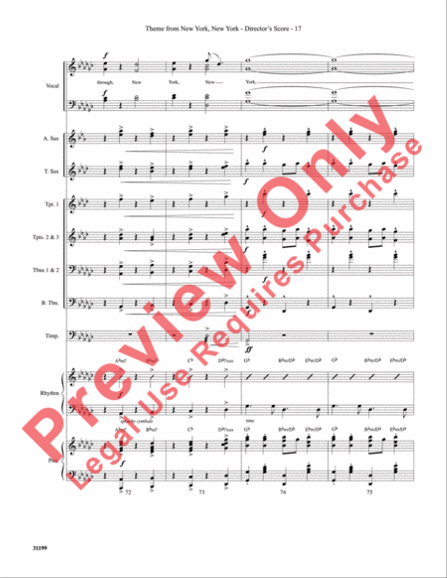 Theme from New York, New York Choir scores gallery preview page 18