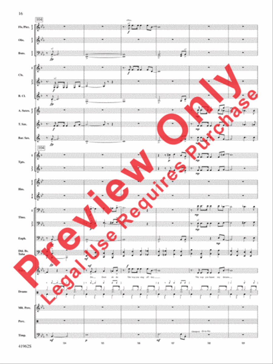 A Gershwin Tribute to Love Concert Band scores gallery preview page 17