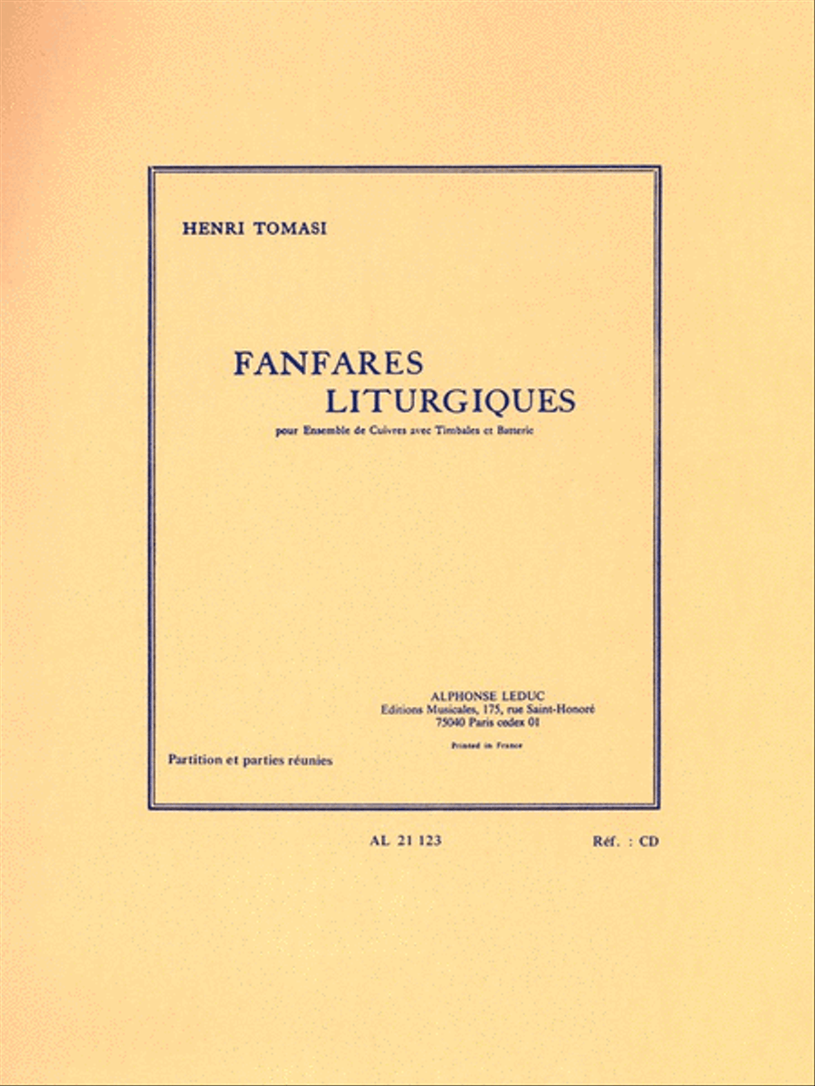Liturgical Fanfares, For Brass Ensemble, Timpani And Drums Drums scores gallery preview page 1