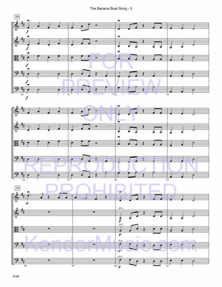 Banana Boat Song, The (Day-O) (Full Score)