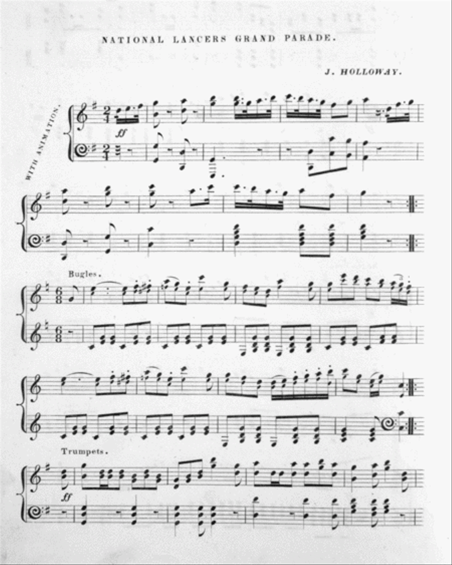 National Lancers Grand Parade. A Quick Step Piano Solo scores gallery preview page 2