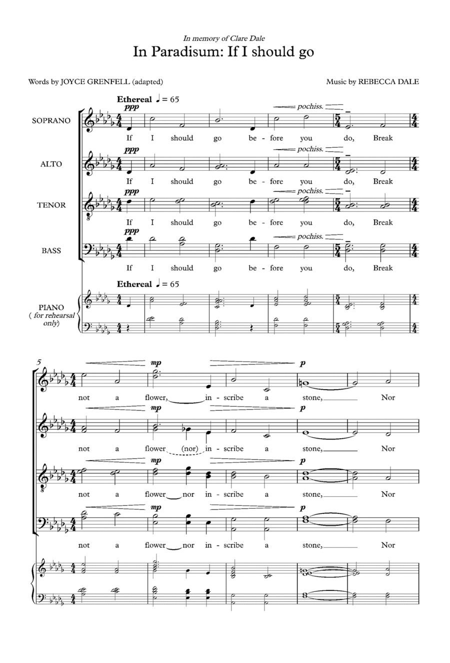 In Paradisum: If I Should Go (from Materna Requiem) 4-Part scores gallery preview page 1
