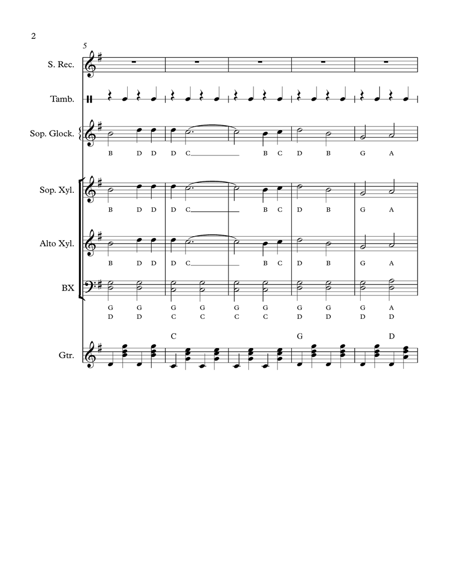 When The Saints Go Marching In (Easy Orff Ensemble) Small Ensemble scores gallery preview page 2