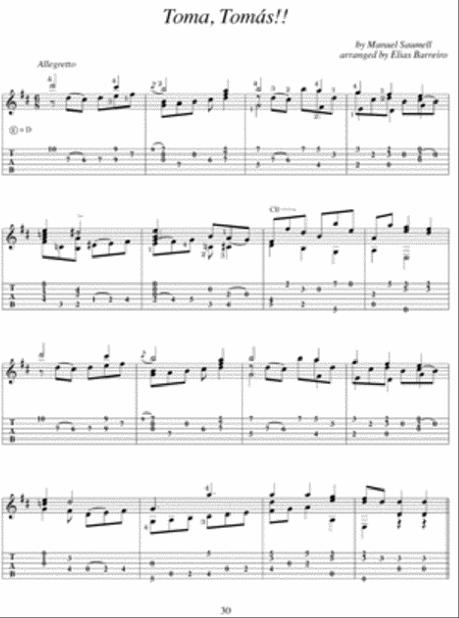 Classic Guitar Solos On The Contradanzas Habaneras of Manuel Saumell Acoustic Guitar scores gallery preview page 2