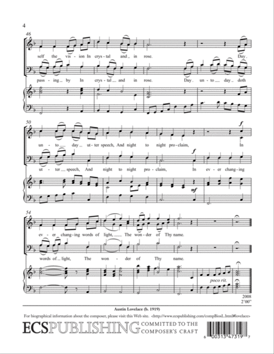 All beautiful the march of days 4-Part scores gallery preview page 5