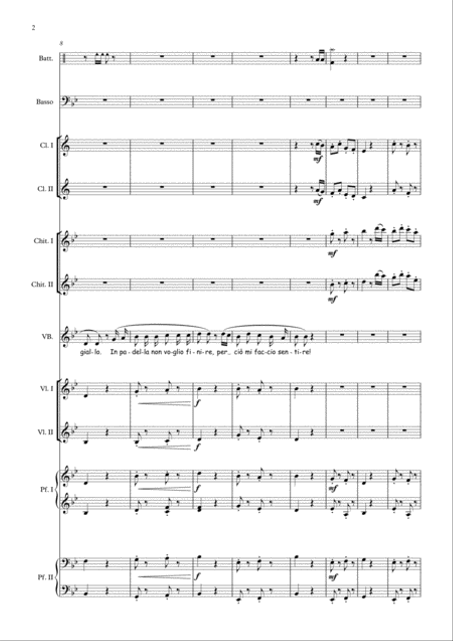 Il gallo (School orchestra version) Unison Choir scores gallery preview page 2