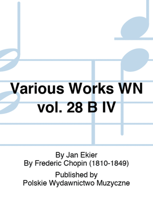 Book cover for Various Works WN vol. 28 B IV