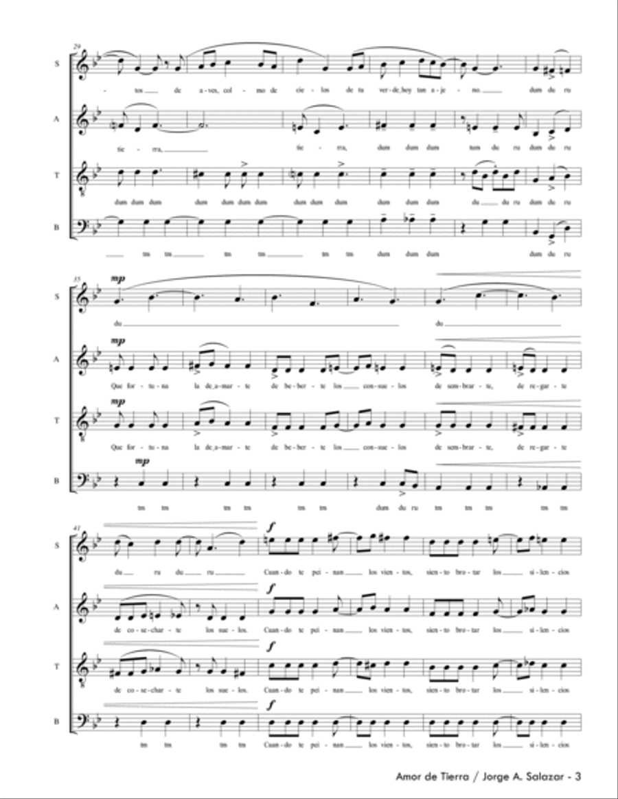 Amor de Tierra 4-Part scores gallery preview page 5